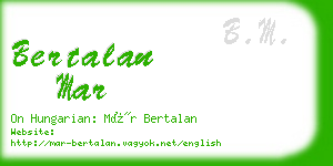 bertalan mar business card